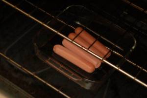 roasting hot dogs in oven