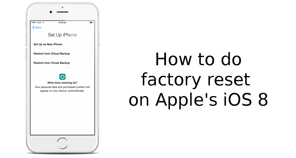 How to factory reset your iPhone 6 | draalin