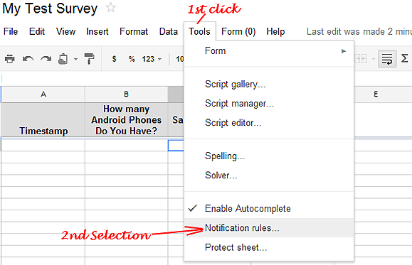 How to enable Email notification into Google Docs Forms