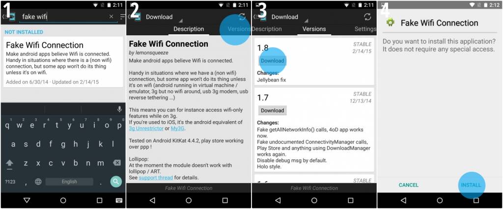 Fake wifi connection android
