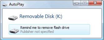 Reminder to Disconnect Your USB Flash Drive